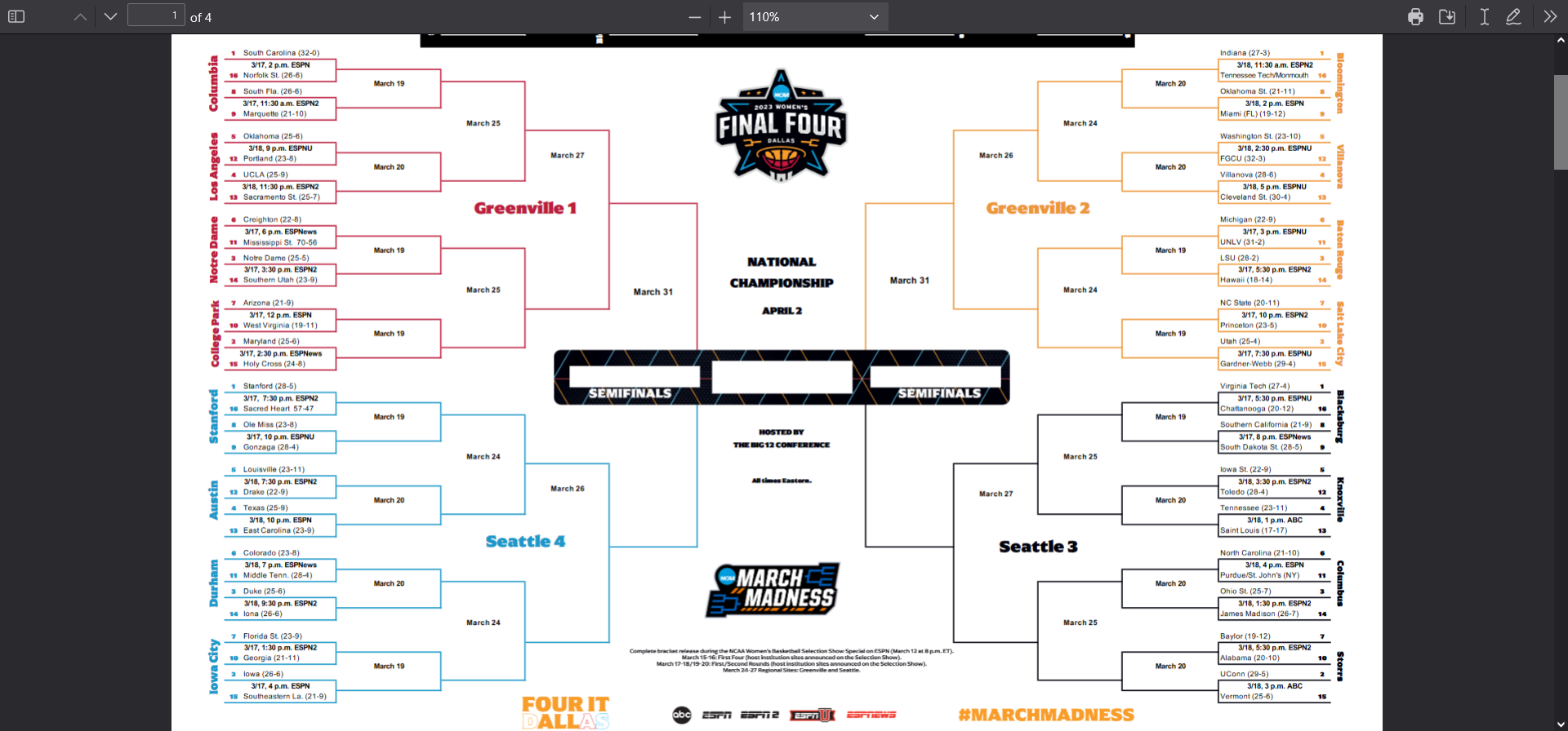 Beaver Ball Brackets